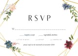 Geometric & Flowers - RSVP card